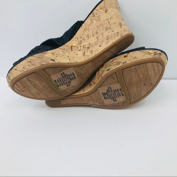 Diana Buchman women’s Denim wedge sandals size 6.5 - Picture 5 of 8
